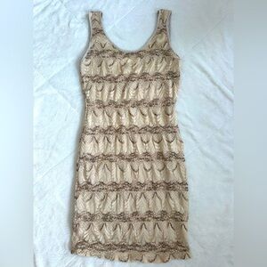 Women’s Sexy and Sheek Lacy Nude Dress Large